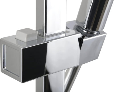 'aquaSu® Duschsystem Tela mit Thermostat-Armatur, Kopfbrause & Handbrause | Handbrause: 3-strahlig |