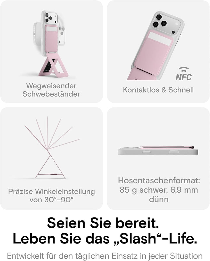 MOFT Handy Stativ für Smartphone, [Ultra Dünn &amp; Tragbar] Faltebar MOVAS Veganes Leder Stativ für Mag