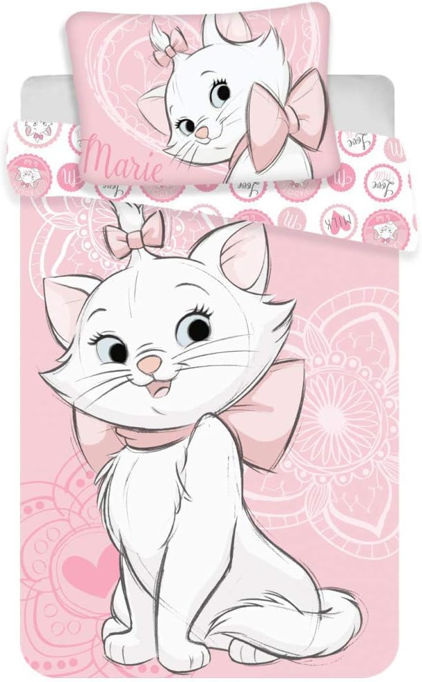 Disney KinderBettwäsche Set Marie Aristocats Hell Rosa 140x200 cm