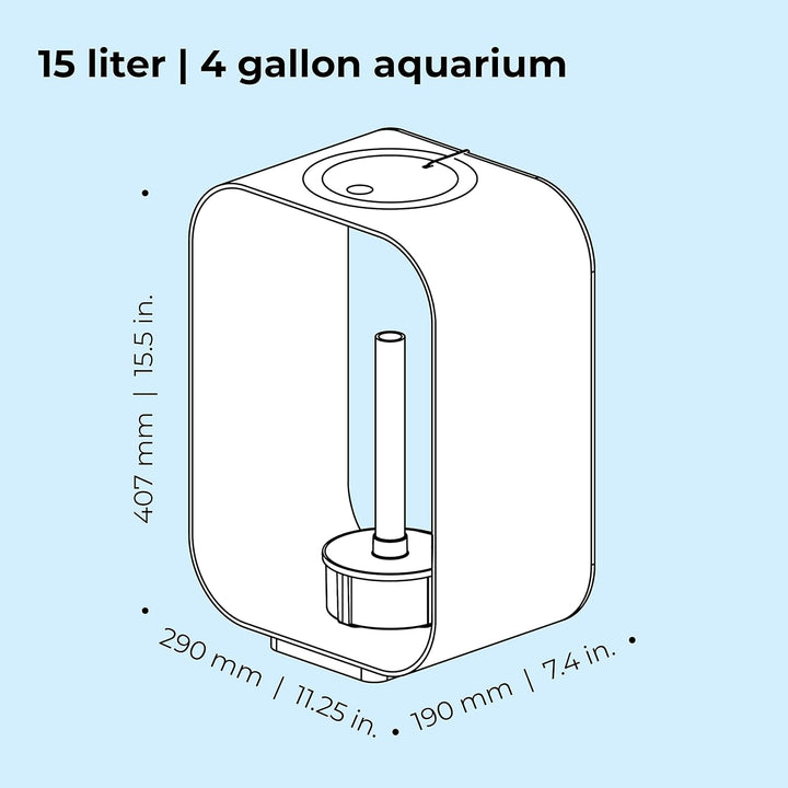biOrb 72047 LIFE 15 LED transparent - dekoratives 15 Liter Aquarium Komplett-Set mit Filtersystem, L