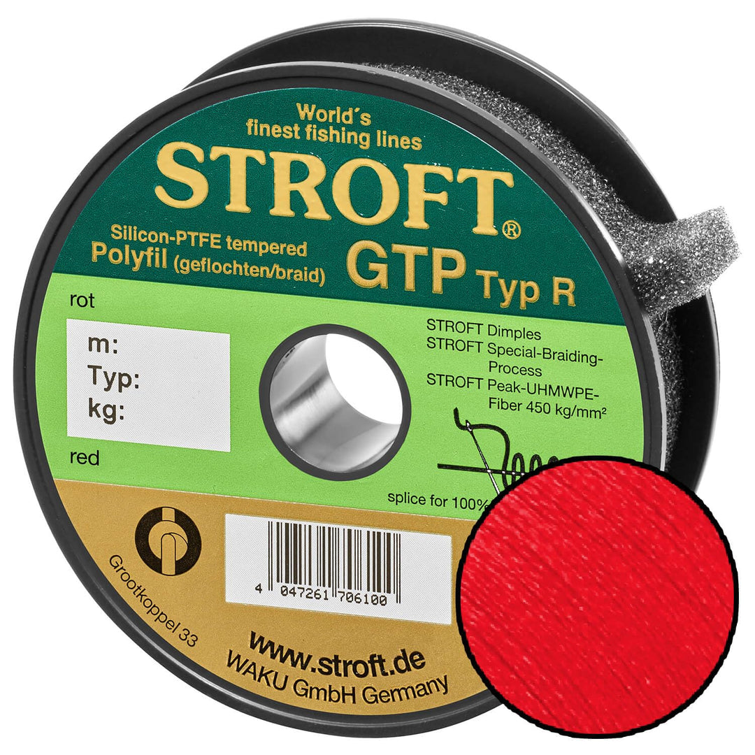 WAKU Schnur STROFT GTP Typ R Geflochtene 250m rot R5-0,25mm-11kg