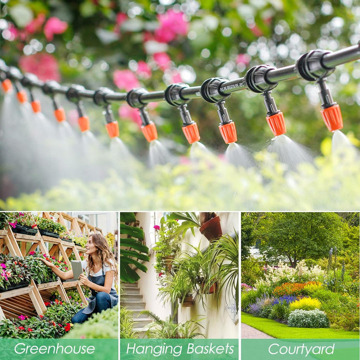ANJUN 50m Garten BewässerungsSystem, 200 Pcs Garten Bewässerung Kit, Automatik Tröpfchenbewässerung