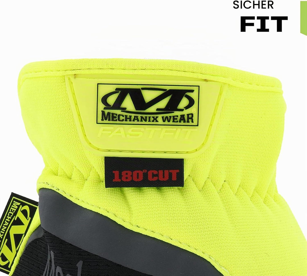 Mechanix Wear FastFit® E5 Handschuhe (Medium, Schwarz/Fluoreszierendes Gelb) M (1er Pack), M (1er Pa