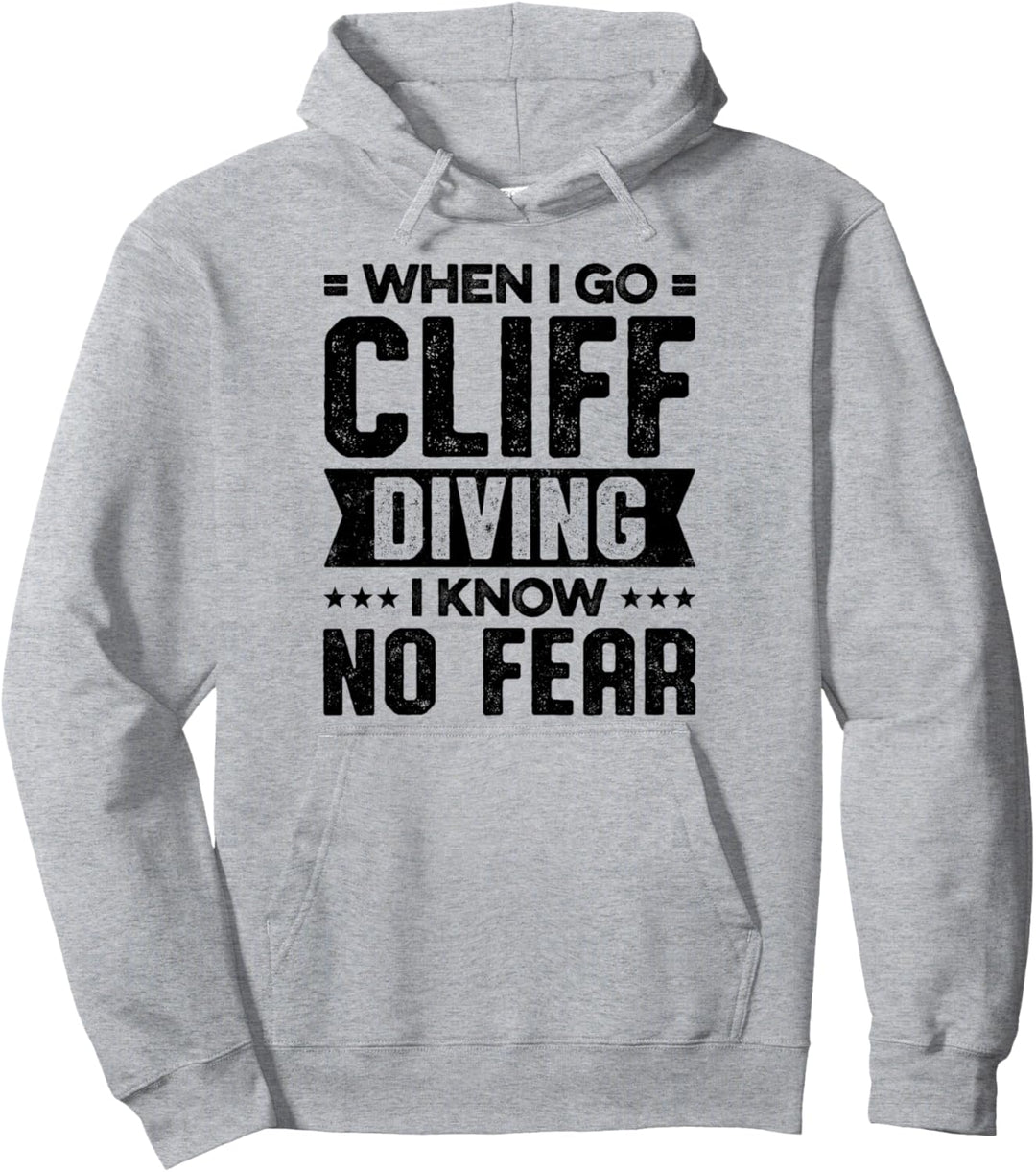 No Fear Cliff Diving Tombstoning Wassersport Cliff Jumper Pullover Hoodie