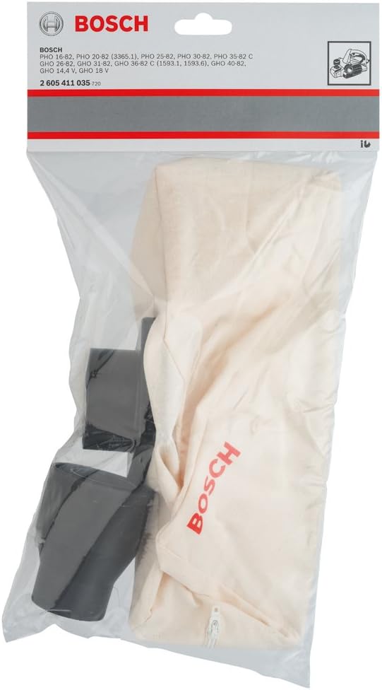 Bosch Professional 1x Staubbeutel (zum Aufsammeln von Schleifstaub, inkl. Adapter, Zubehör Handhobel