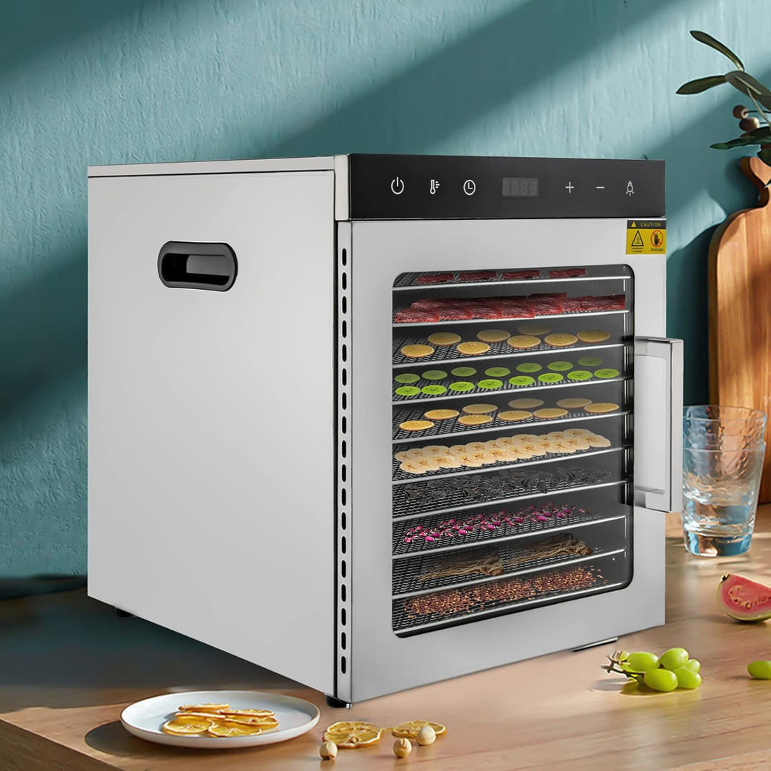 800W 10 Etagen Edelstahl Obsttrockner, Lebensmittel-Dehydrator Dörrautomaten Freeze Dryer Gefriertro