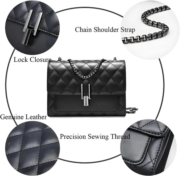 YXBQueen Damen Handtasche Umhängetasche Taschen Leder crossbody bag damen Kleine gesteppte Handtasch