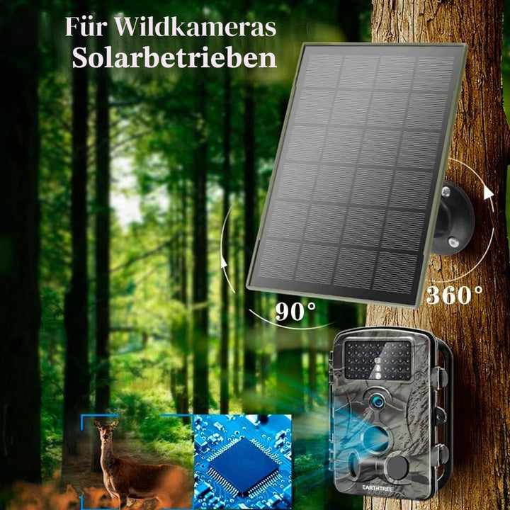 1Pack Solarpanel,3W/5V,Trail-Kameras,6000mAh Li-Ionen-Akku,Micro-USB/Typ-C/DC,Schnittstellen,IP66,ko