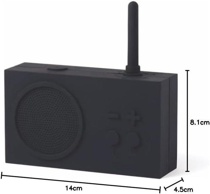Lexon TYKHO 3 Tragbarer Bluetooth Lautsprecher mit FM Radio, Wasserdicht und Wiederaufladbarer Akku