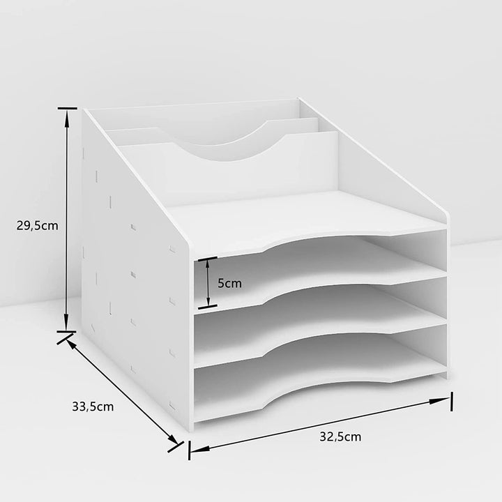 PUNCIA Dokumentenablage A4 Briefablage 4 Ablagefächer PVC Schreibtisch Datei Organizer Papierablage
