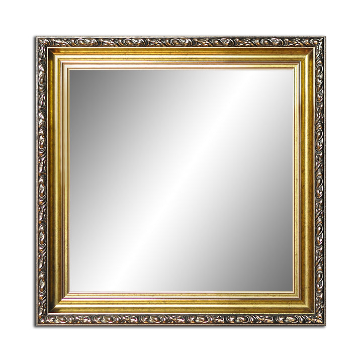 50 x 50 cm, Spiegel mit Rahmen, Badezimmerspiegel Antik, Alte Spiegel, Handgefertigte, Stabiler Rück