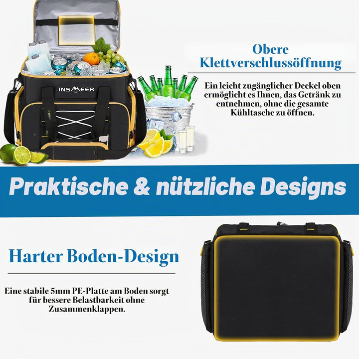 INSMEER Kühltasche Gross 48L/55L, 55/80 Cans Kühltasche Faltbar Isolierte Tasche, Auslaufsicher zusa