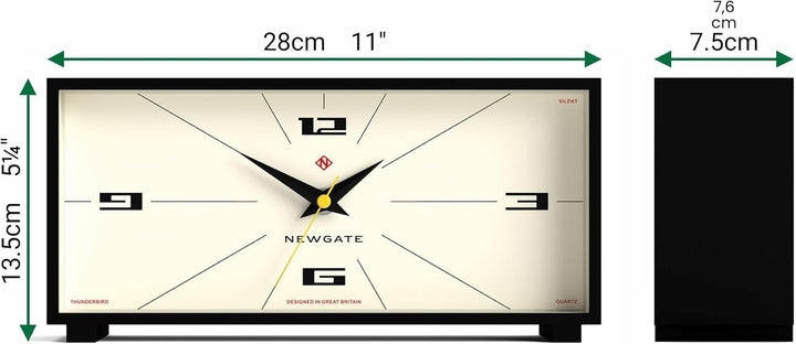 NEWGATE Thunderbird Kaminuhr mit geräuschlosem Sweep – kein Ticken – Moderne Kaminuhr aus der Mitte