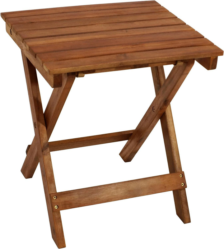 Gartentisch Beistelltisch MONTERIA 38x43cm klappbar, Akazie geölt, Höhe 47,5cm