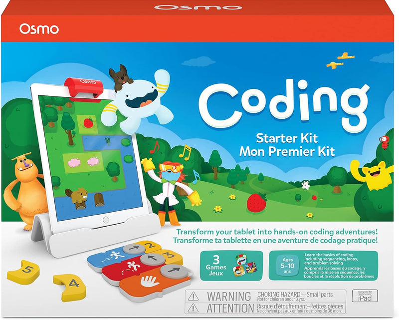 Osmo - Coding Starter Kit for iPad - 3 Hands-on Learning Games - Ages 5-10+ - Learn to Code, Coding