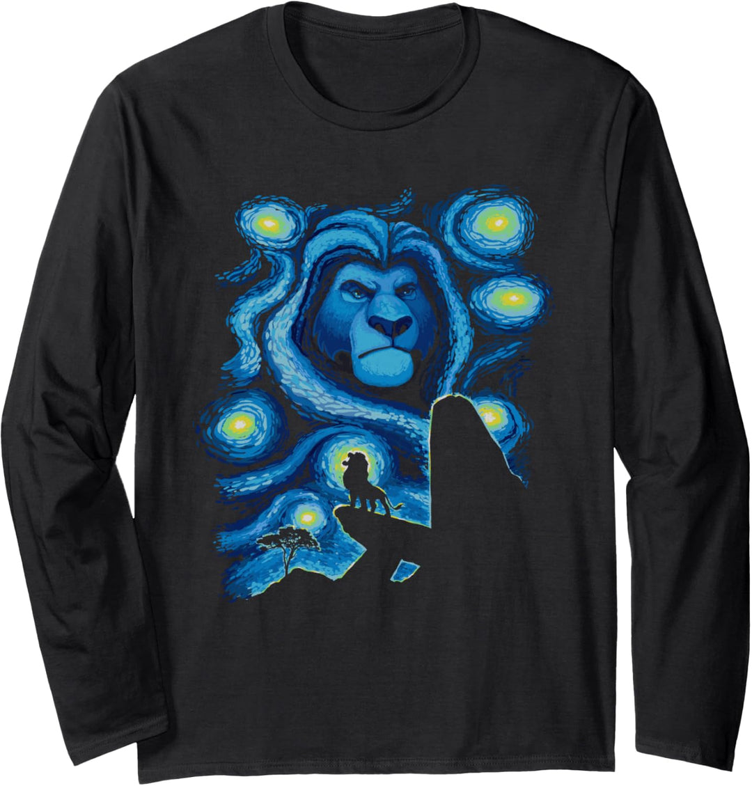 Disney Lion King Mufasa Starry Night Pride Rock Langarmshirt