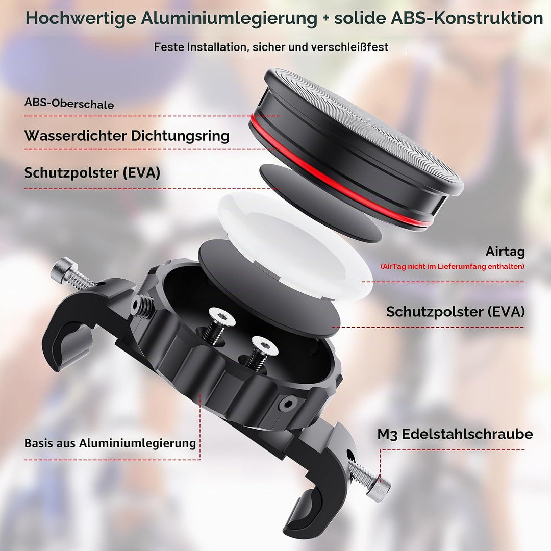 AirTag Fahrradhalterung unter dem Sattel – Versteckte, wasserdichte GPS-Tracker-Hülle für AirTag Fah