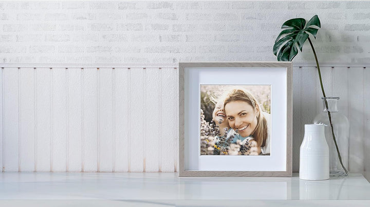 BD ART 28x28 Bilderrahmen 3D zum Befüllen Objektrahmen Rahmen für Objekte mit plexiglas/Eiche Trüffe