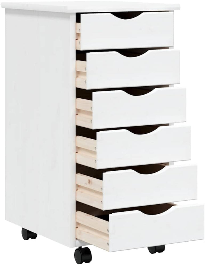 vidaXL Rollschrank, Rollcontainer mit 6 Schubladen, Kommode Schubladenschrank mit Rollen, Büroschran