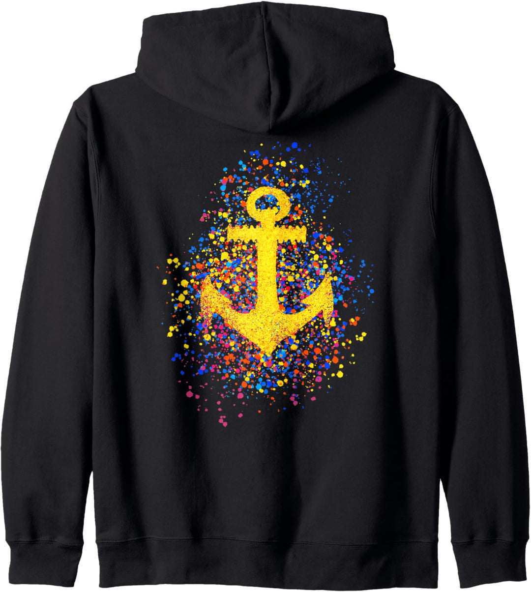Anker Bunte Farbspritzer Farbkleckse Seemann Segeln See Ahoi Kapuzenjacke
