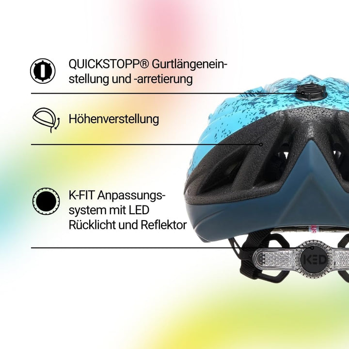 Street Jr Pro Kinder- und Jugend-Fahrradhelm mit LED Rücklicht, 300g, Made in Germany, Maxshell-Tech