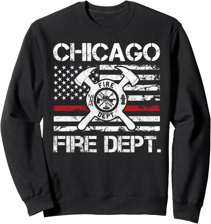 Chicago Illinois Feuerwehr Thin Red Line Feuerwehrmann Sweatshirt