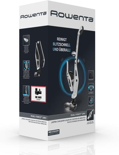 Rowenta RH6737 Dual Force 2-in-1 kabelloser Akku-Stabstaubsauger | integrierter Handstaubsauger | kl