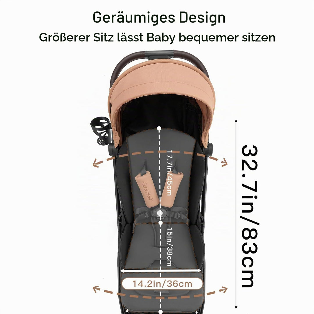 Gravity faltbarer Baby-Kinderwagen, Tragbarer Reise-Kleinkindbuggy Mit Verstellbarer Rückenlehne &amp; S