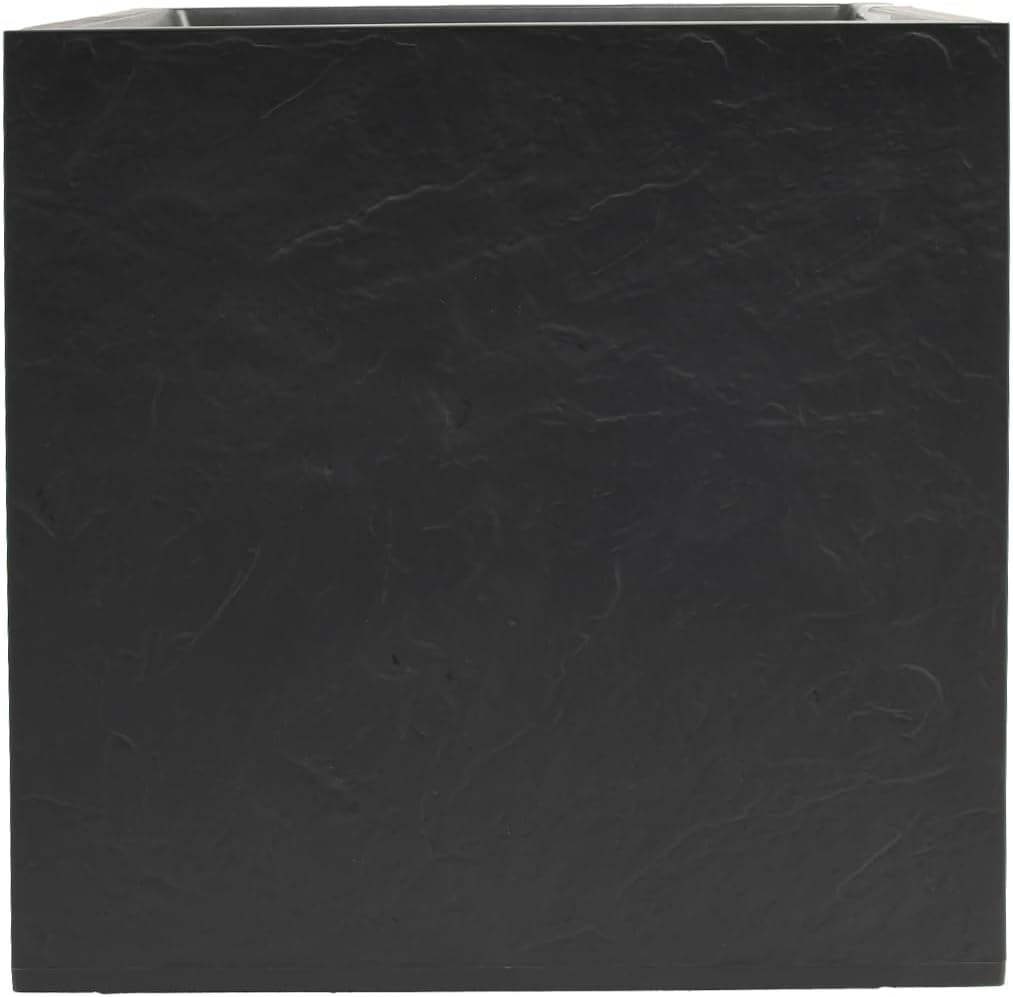 EDA - Quadratischer Topf 50 cm Volcania 57 l – Dekor Steinoptik – doppelwandig – Wasserspeicherzone