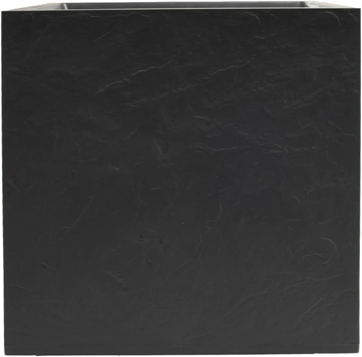 EDA - Quadratischer Topf 50 cm Volcania 57 l – Dekor Steinoptik – doppelwandig – Wasserspeicherzone