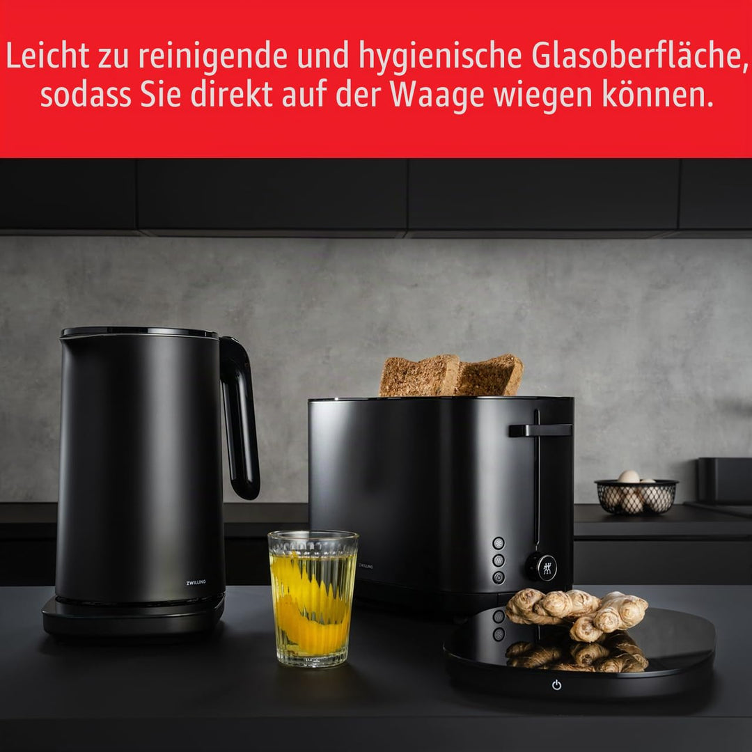 ZWILLING Enfinigy Digitale Küchenwaage, max. Gewicht: 10 kg, Gramm und Unzen, 0,1 g Genauigkeit, Sch