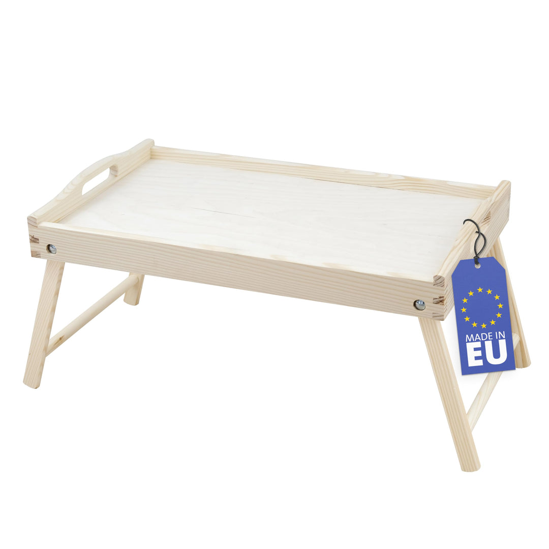 Rubberneck Betttablett aus Birkenholz, mit klappbaren Beinen, als Frühstückstablett und Serviertable