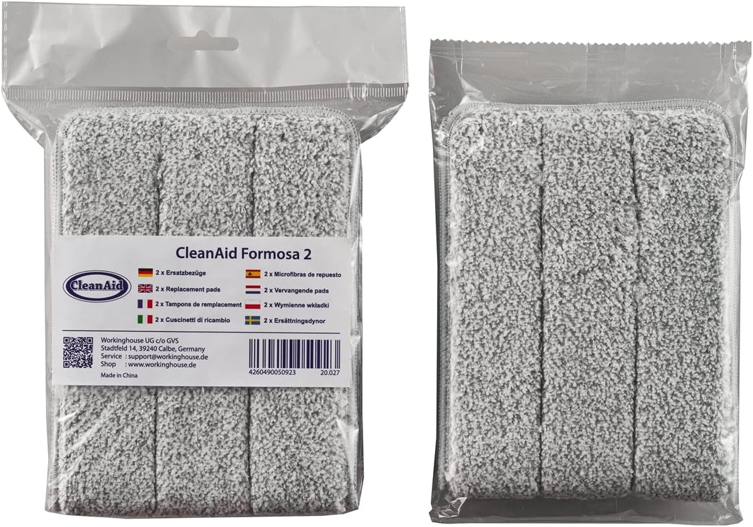 CleanAid Formosa 2 Bodenwischer 10 Ersatzbezüge - Wischmopp Set mit Eimer, Flachwischer, Extra Lange