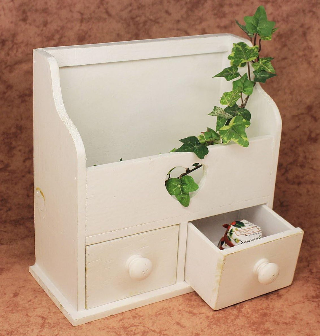 Minikommode Kommode mit 2 Schubladen 12236 Regal 28 cm Schmuckkasten Shabby Regal