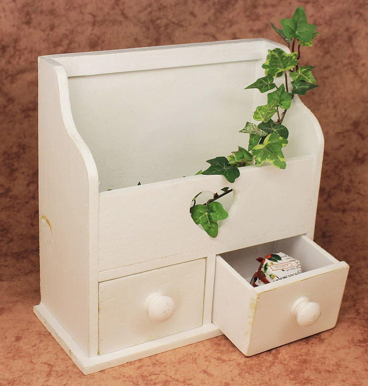 Minikommode Kommode mit 2 Schubladen 12236 Regal 28 cm Schmuckkasten Shabby Regal