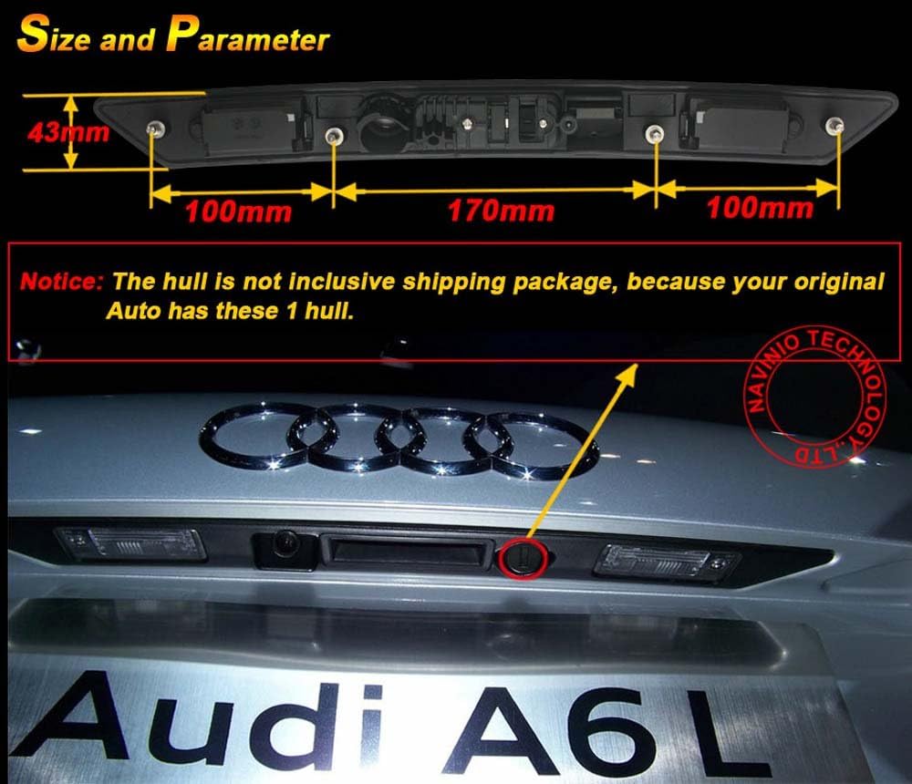 Wasserdicht Nachtsicht Auto Kofferraum Griff Rückfahrkamera Rückfahrkamera für A3 A4 A6L A6 A8L A8 Q