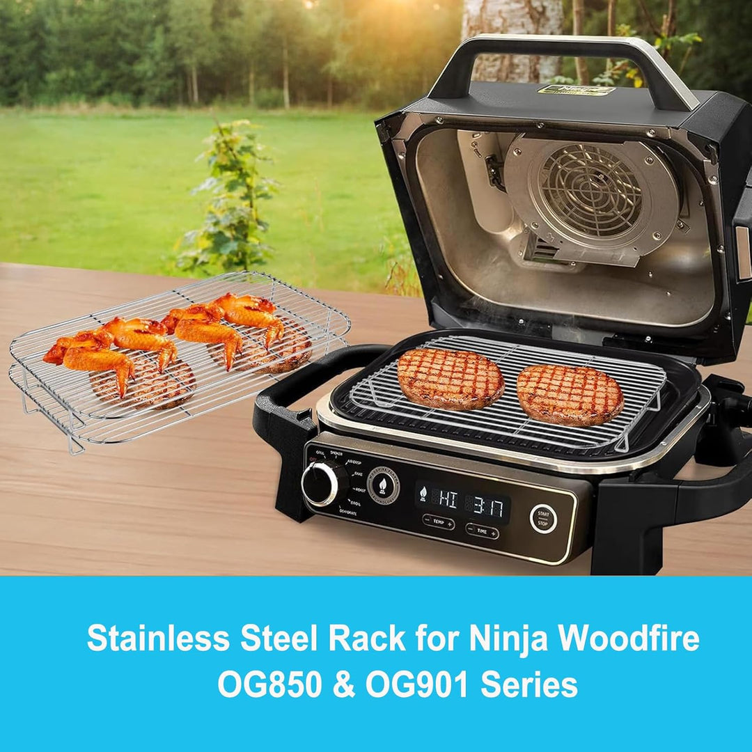Grillrost Edelstahl für Ninja Woodfire Pro Connect XL Perfekt zum Räuchern Grosser Fleischstücke, Rö