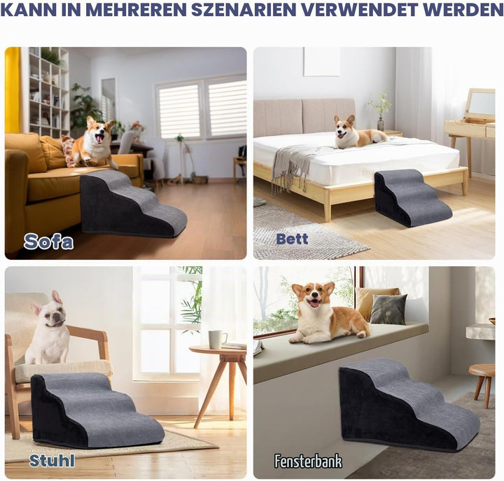 Nobleza Hundetreppe für Kleine Hunde, 3 Stufen Waschbar Hunde treppe, Haustiertreppe für AlterHunde