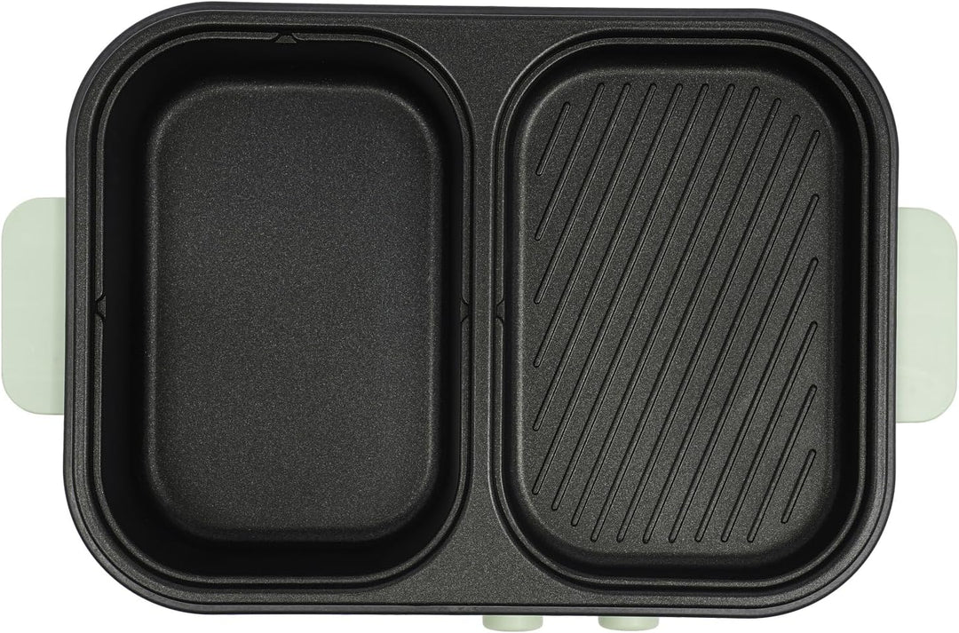 1300W Elektrischer Kochtopf, 2 in 1 Hot Pot Grill, Zweifache Temperaturregelung, Fassungsvermögen 1L