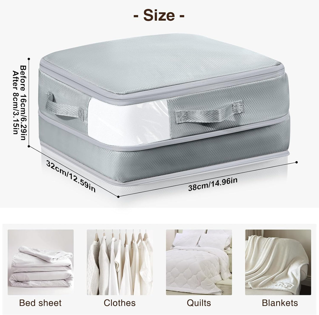 DIMJ Selbstkomprimierender Organizer - Bettwäsche Aufbewahrung, Packing Cubes Compression, Aufbewahr