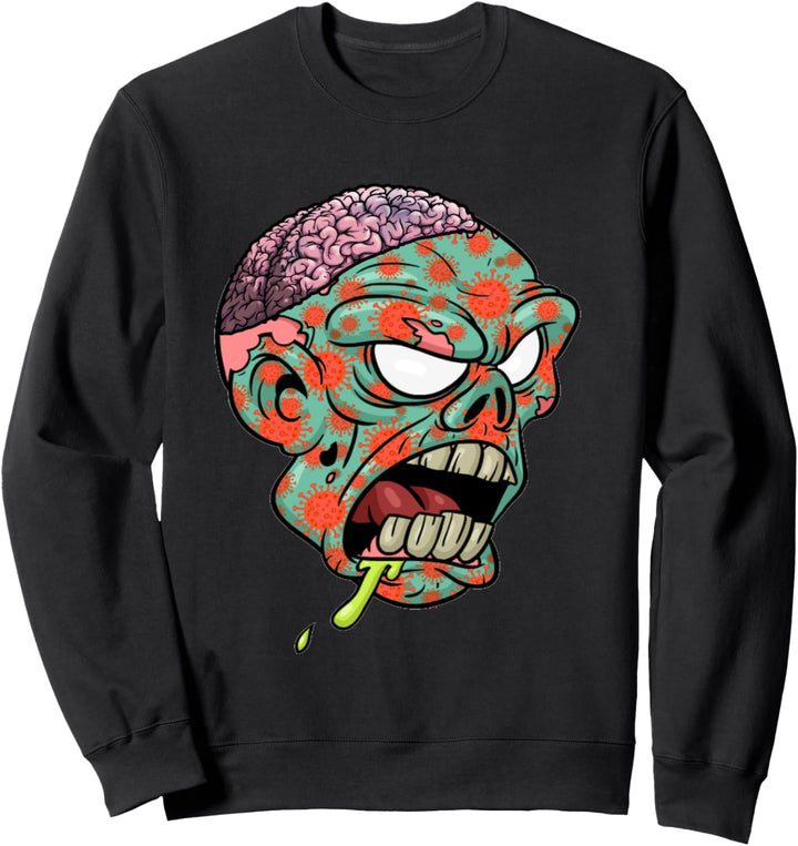 Virus Zombie Halloween Schädel Gehirn Sweatshirt