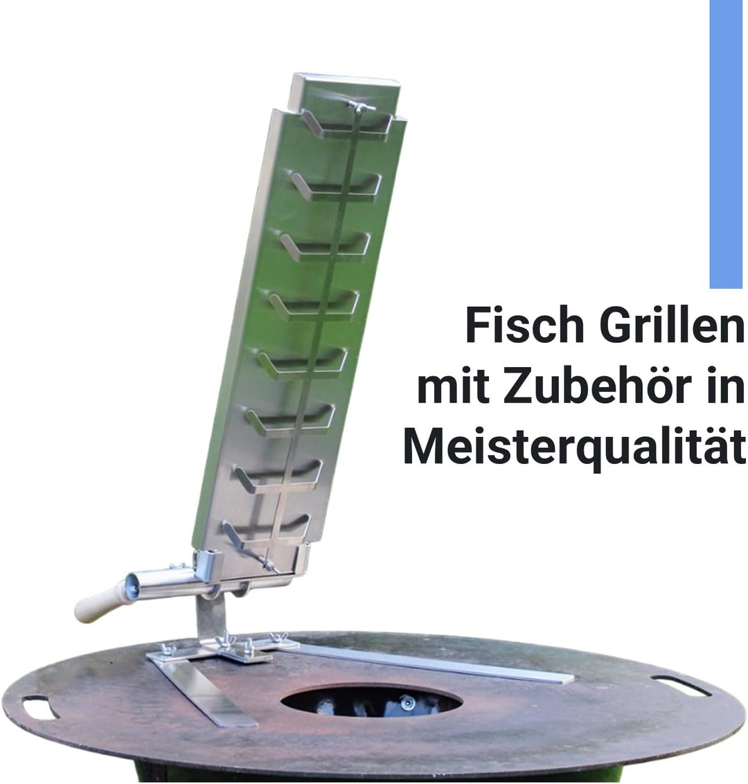 Flammlachsbrett Edelstahl Flameboard 600x180 mm, Standfuss, seitliche Anbringung, für jede Grillplat