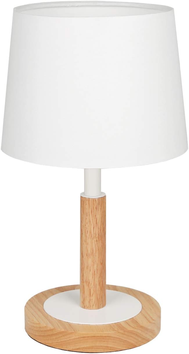 Tomons Nachttischlampe Dimmbar aus Holz, Moderne Stil LED Tischlampe, Schreibtischlampe Retro für Sc