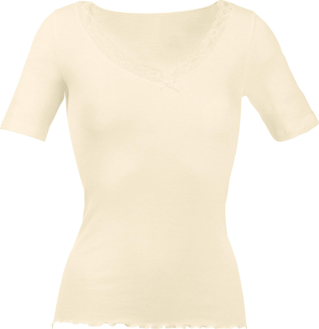 Nina von C. Wool Silk Damen Unterhemd, 1/2-Arm Shirt 36 Creme, 36 Creme