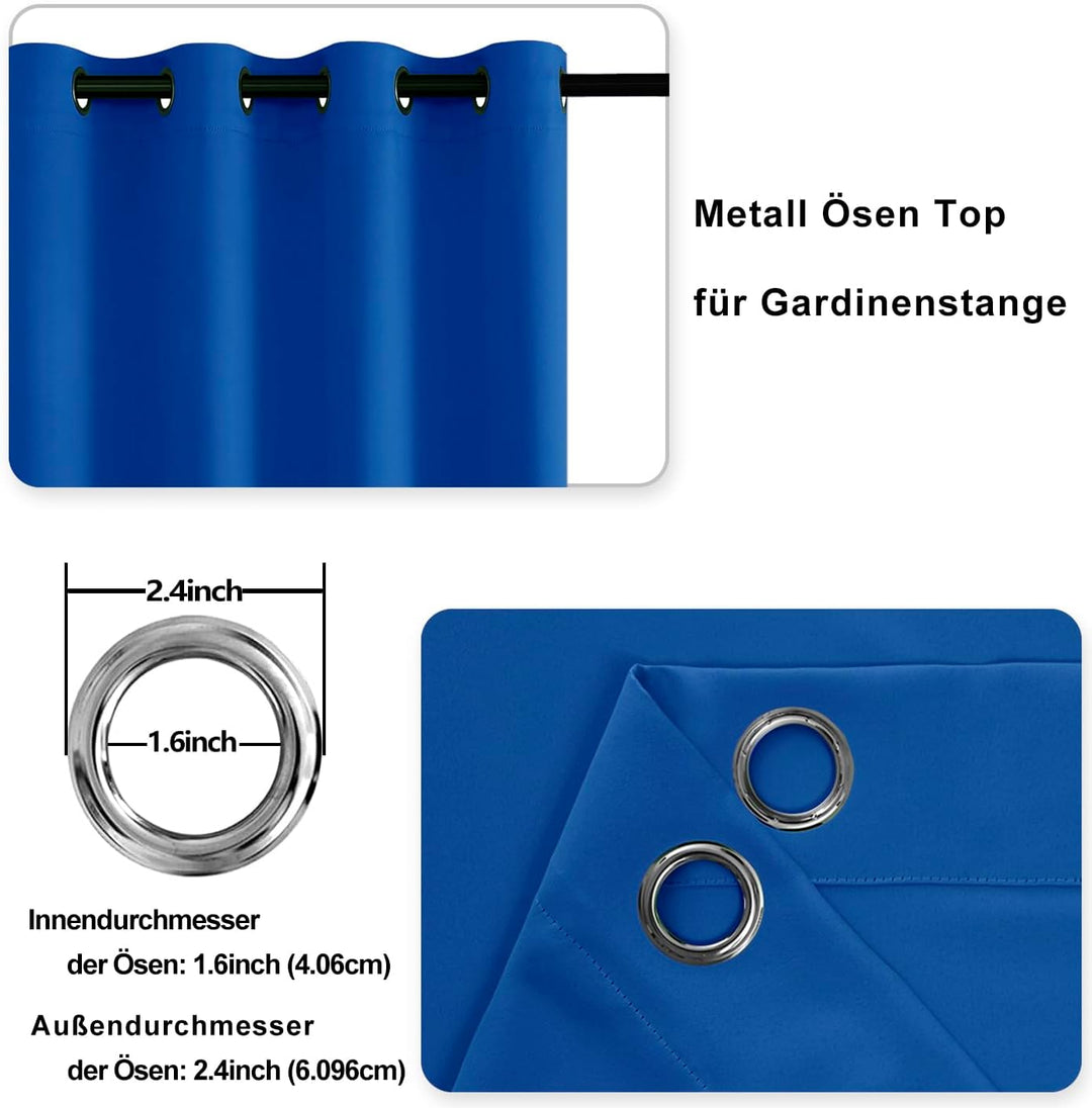 DWCN Vorhang Blickdicht Verdunkelungsgardinen mit Ösen 2 Stücke Thermogardine für Wohnzimmer,Schlafz