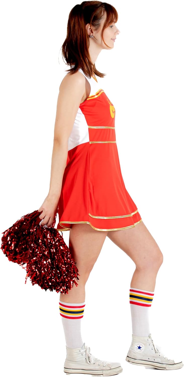 Ciao- Cheerleader Kostüm Verkleidung mit Pompons Einheitsgrösse Rot (Erwachsene), Einheitsgrösse Rot