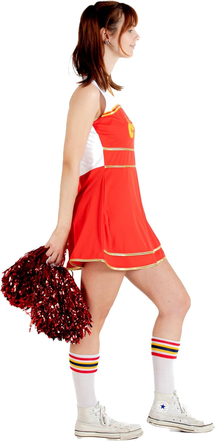 Ciao- Cheerleader Kostüm Verkleidung mit Pompons Einheitsgrösse Rot (Erwachsene), Einheitsgrösse Rot