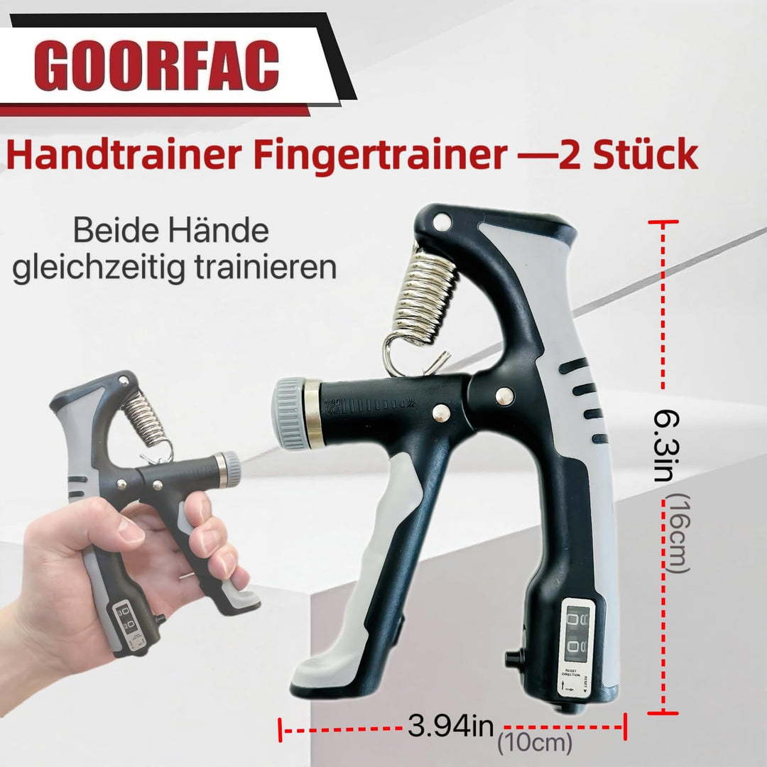 Griffkraft trainer Handtrainer Fingertrainer 2er Set，Einstellbarer Widerstand Handtrainer (10-100kg)