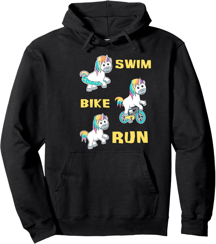 Swim Bike Run Unicorn Triathlon Triathlete MP Pullover Hoodie