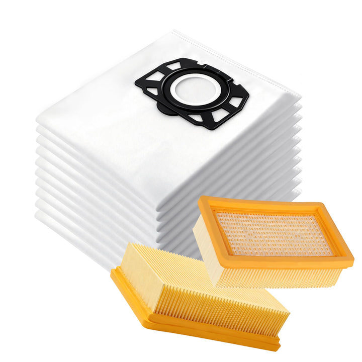 10 Stück KFI 487 staubsaugerbeutel mit 2 Filter Ersatz für Kärcher WD4 WD5 WD6 WD5 P WD6 P MV4 MV5 M
